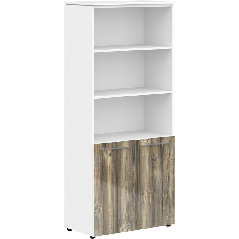 Изображение товара Шкаф для документов Morris MHC 85.5 полузакрытый дуб базель/белый