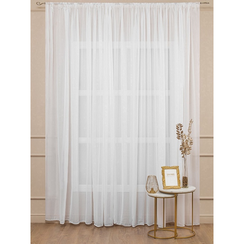 Изображение товара Тюль Amore Mio 600x280 см белый креп однотонный для гостиной и кухни