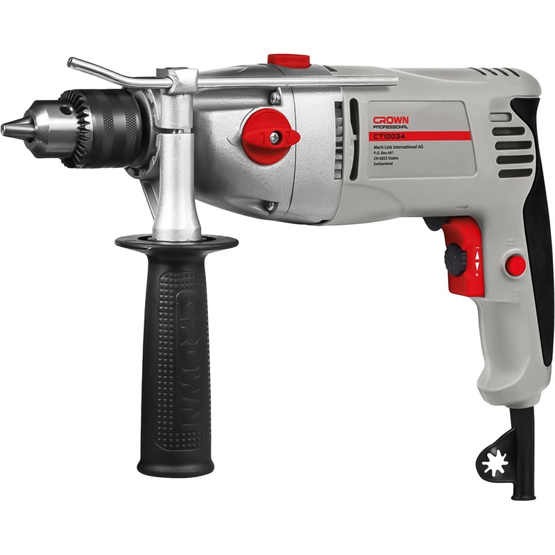 Изображение товара Дрель ударная сетевой Crown CT10034 мощная профессиональная с 5 режимами
