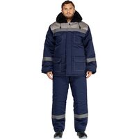 Костюм рабочий зимний мужской з35-КБР с СОП синий/серый (размер 60-62,  рост 158-164)