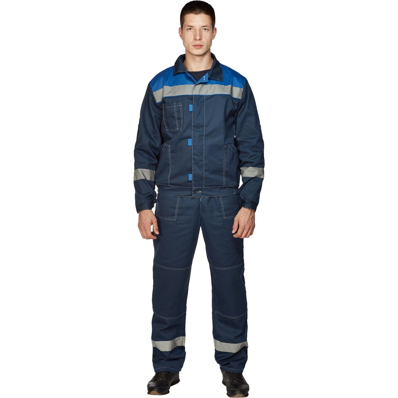 Изображение товара Костюм рабочий летний мужской л20-КПК с СОП синий/васильковый (размер 104-108 (52-54), рост 170-176)