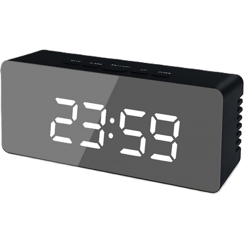 Изображение товара Настольные электронные часы Mirex с будильником и зеркальным экраном