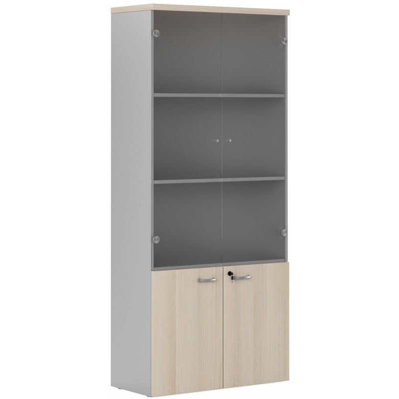 Изображение товара Шкаф комбинированный светлый дуб и стекло 900x420x2069 мм