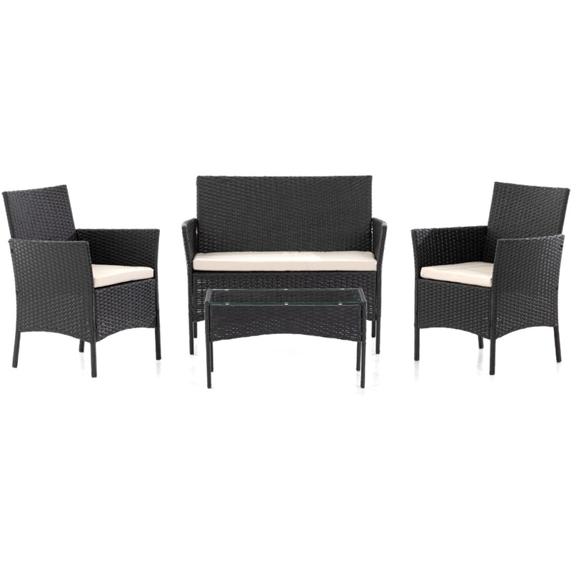 Изображение товара Комплект садовой мебели 71303 (антрацит/бежевый/чёрный, 560х330х980 мм)