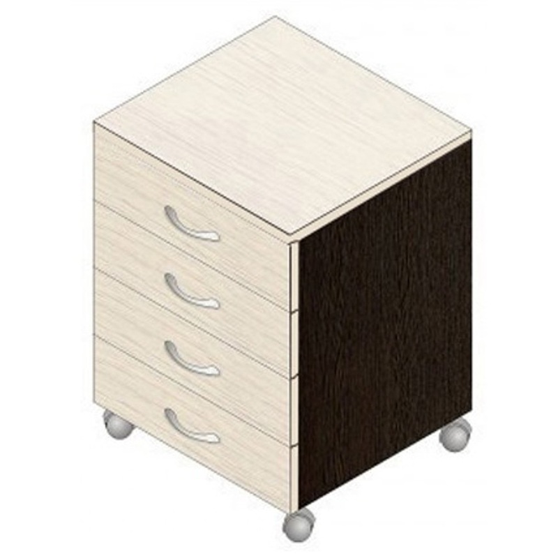 Изображение товара Тумба подкатная Референт (венге/дуб, 430x450x610 мм, 4 ящика)