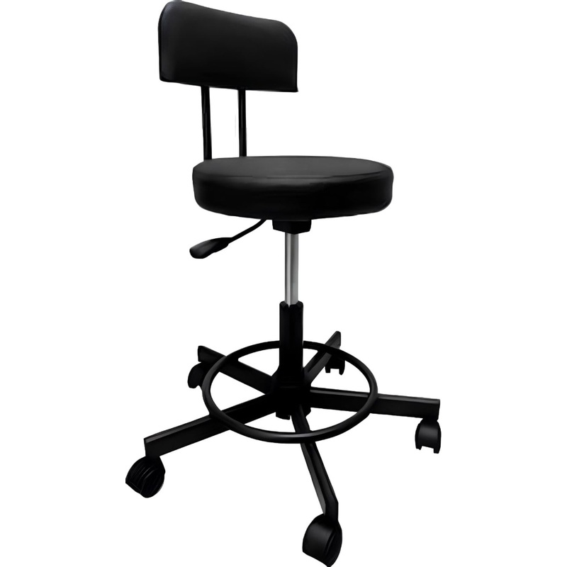 Изображение товара Уценка.Стул лабораторный РС 01.00.12 с опорой для ног черный (искусственная кожа, металл)