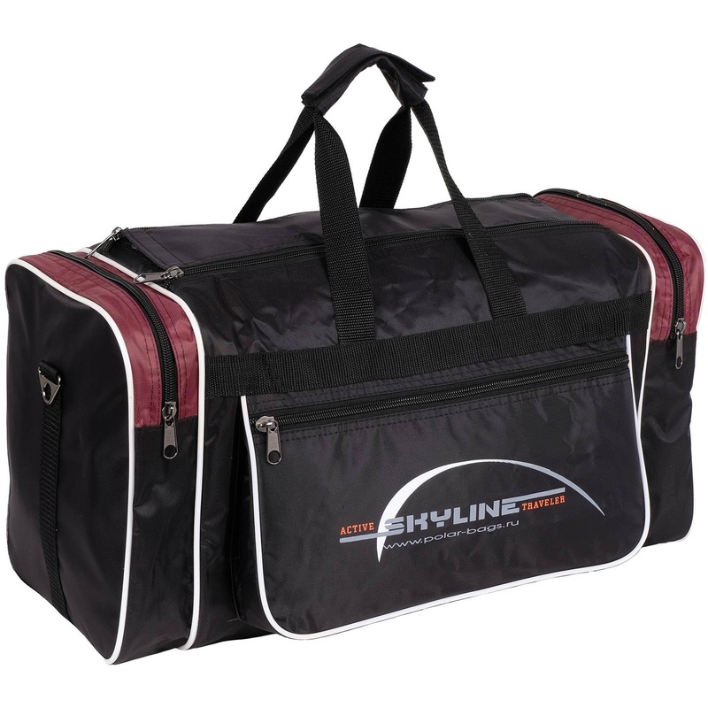 Изображение товара Дорожная спортивная сумка Polar 30 л черная и красная, легкая и прочная