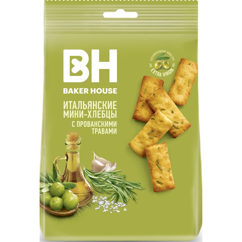 Изображение товара Хлебцы Baker House Итальянские с прованскими травами пшеничные 110 г