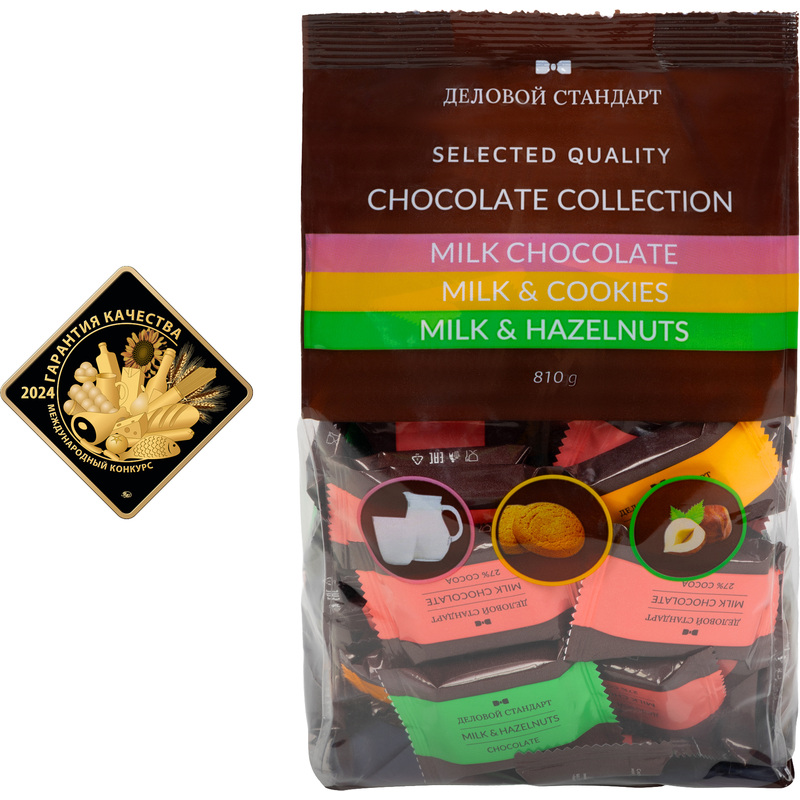 Изображение товара Шоколад порционный Деловой Стандарт ассорти 54 штуки по 15 г