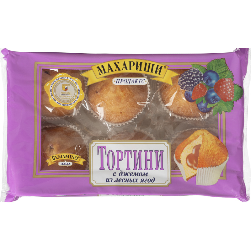 Изображение товара Кексы Махариши Тортини лесные ягоды 200 г мягкая упаковка опт
