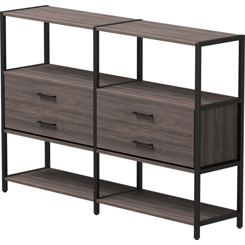 Изображение товара Стеллаж для документов EVO 254ST2DK9005 дуб пасадена/чёрный 1635х385х1120 мм