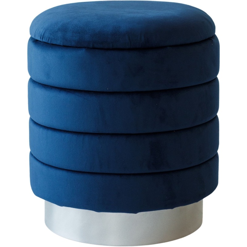 Изображение товара Пуф Лагуна с ящиком для хранения синий (ткань, 380x380x420 мм)