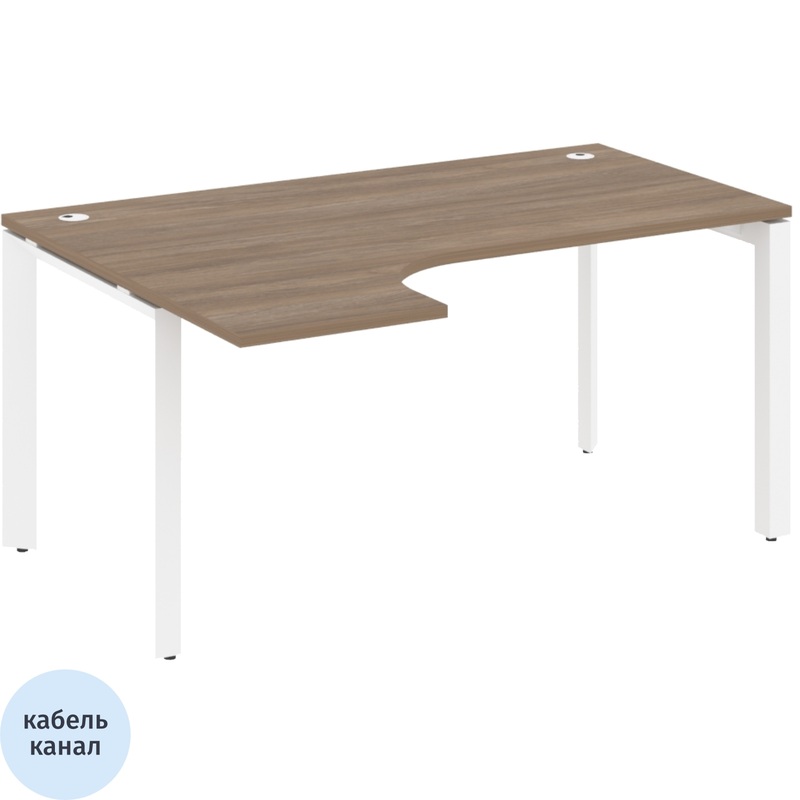 Изображение товара Эргономичный левый стол ONIX-П O.MP-SA-4L дуб аризона белый 1580х1180х750 мм