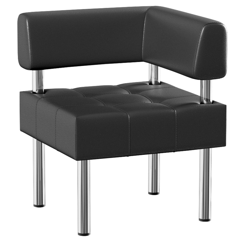 Изображение товара Модуль диван угловой Business Bu1-1 одноместный черный (искусственная кожа)