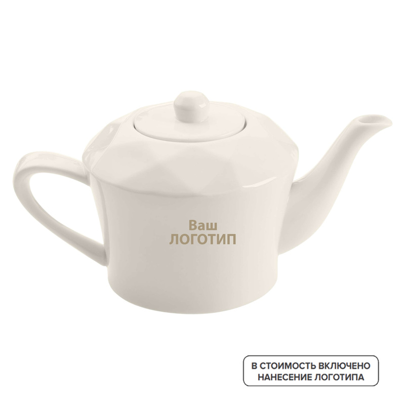 Изображение товара Заварочный чайник Diamante Bianco 600 мл с индивидуальной печатью из фарфора