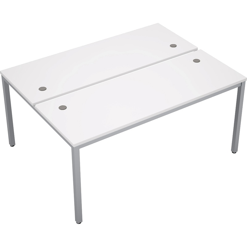 Изображение товара Стол приставной Avance 6МБ.264 двухместный белый алюминий Матовый 1600х1235х750 мм