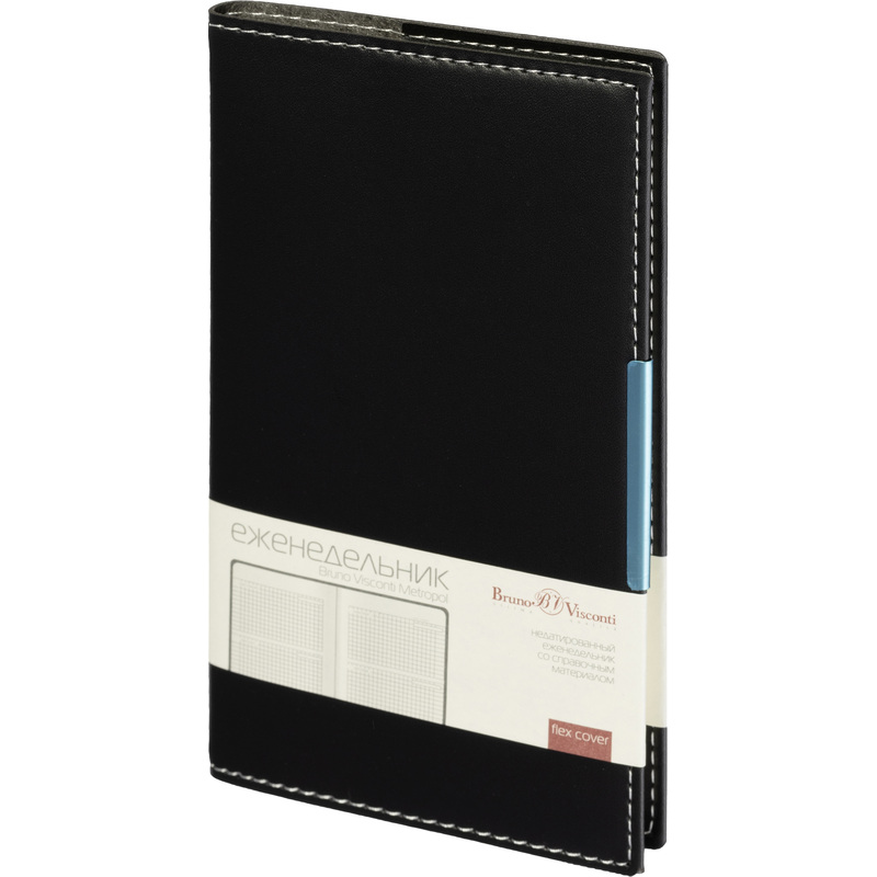 Изображение товара Еженедельник недатированный Bruno Visconti Metropol А6 80 листов чёрный