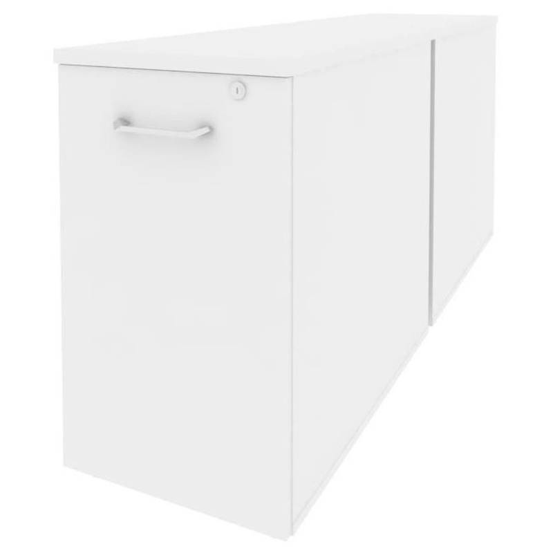 Изображение товара Тумба приставная двойная Onix O.VTPO-2.8 с центральным замком (белый бриллиант, 432х1635х750 мм, с выдвижной секцией)