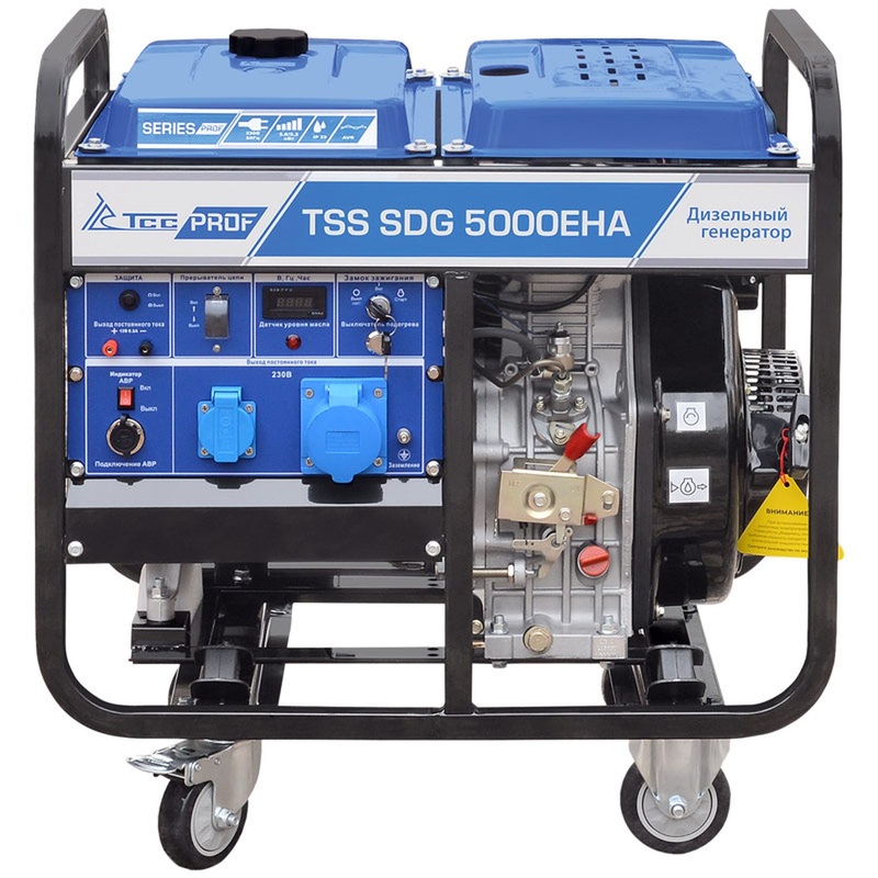 Изображение товара Дизельный генератор TSS SDG 5000EHA 5 кВт электростартом с колесами