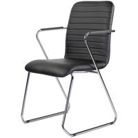 Стул офисный Easy Chair Честер чёрный, экокожа, металл, хромированный