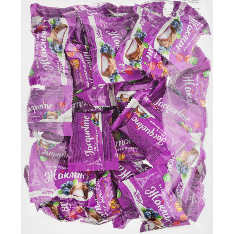 Изображение товара Конфеты Славянка Жаклин зефир со вкусом черника-йогурт 1 кг