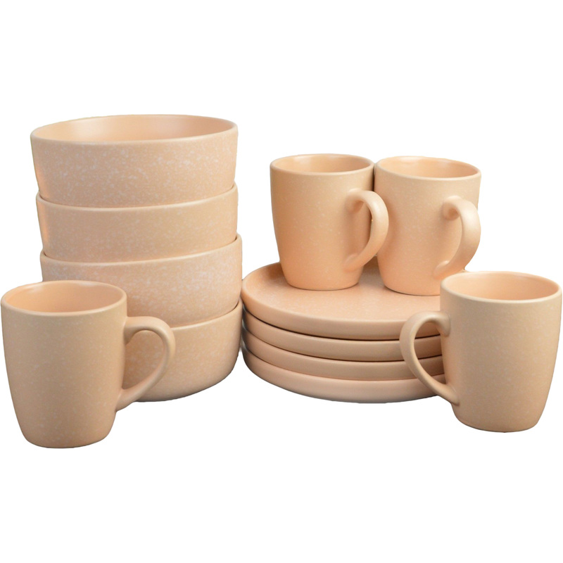 Изображение товара Набор посуды 4 персоны 12 предметов Nouvelle Home Grow Beige керамика