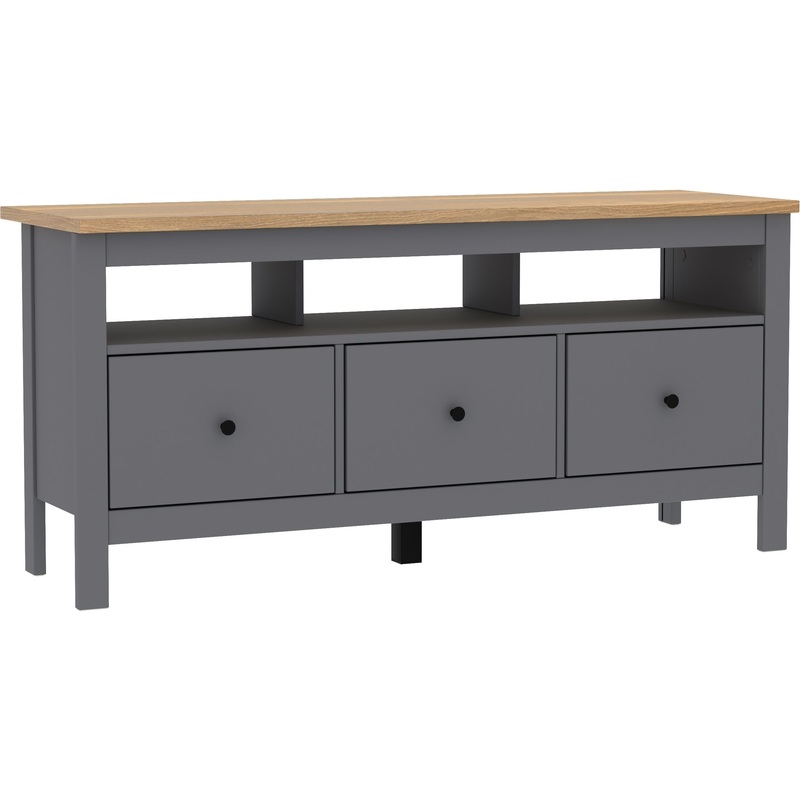 Изображение товара Тумба ГУД ЛАКК Сага (ясень/серый, 1312х414х622 мм, 3 ящика)