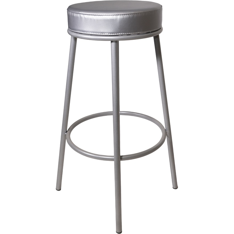 Изображение товара Стул барный Альфа серый из искусственной кожи и металла