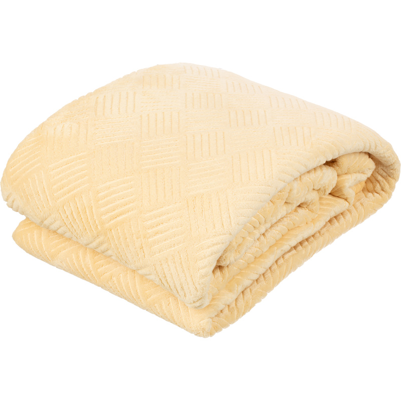 Изображение товара Плед Luscan из микрофибры 200x220 см бежевый уютный и теплый