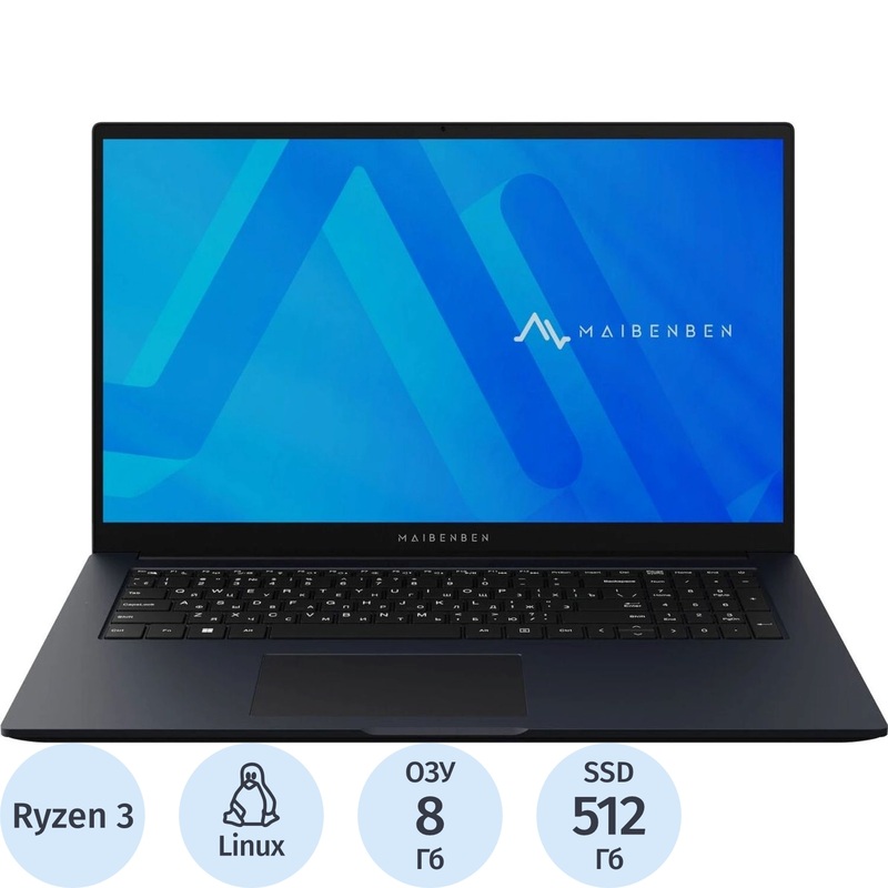 Изображение товара Ноутбук Maibenben Medio M17A-R343UM 17.3 синий AMD Ryzen 3