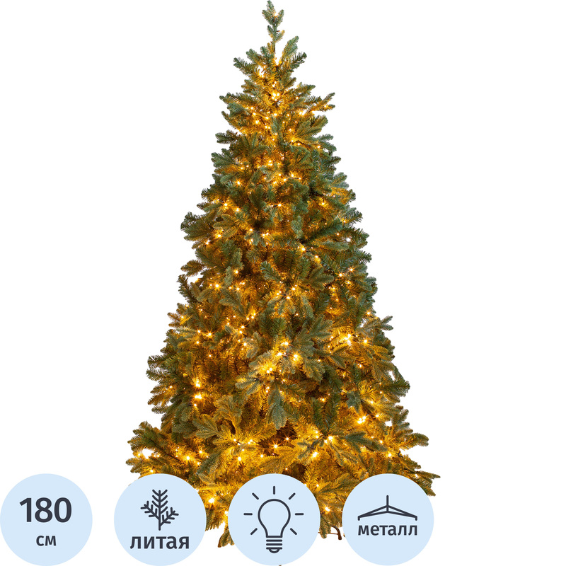 Изображение товара Ёлка искусственная новогодняя Green Trees Барокко Премиум напольная с подсветкой 1.8 м