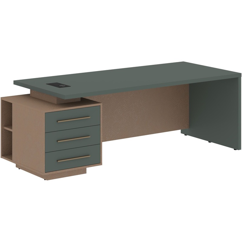 Изображение товара Стол руководителя Velion VCT 2090 с тумбой и встраиваемым розеточным блоком