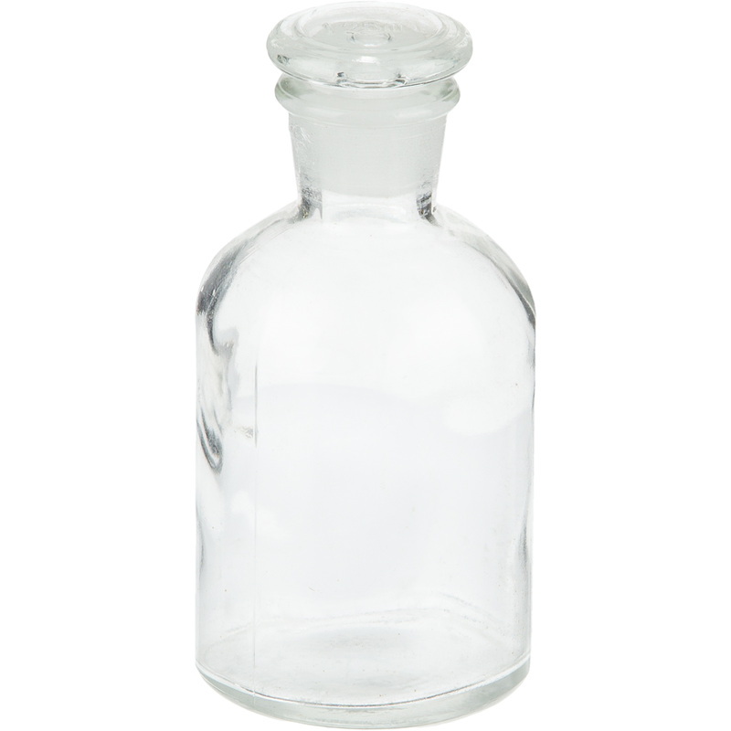 Изображение товара Стеклянная склянка 125 мл с пробкой для химических веществ и стерилизации