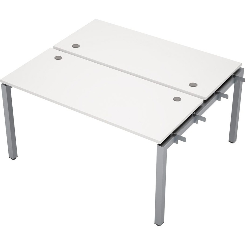 Изображение товара Рабочая станция Avance 6МБН.5269 двухместная (белый/алюминий матовый, 1400х1235х750 мм)