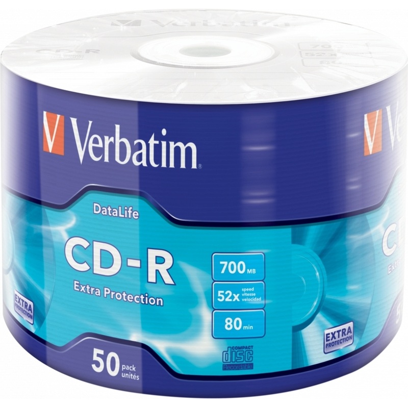 Изображение товара Диск CD-R Verbatim 700 МБ 52x bulk 43787 (50 штук)