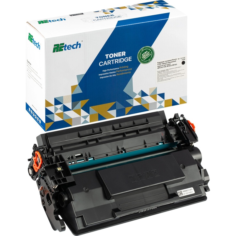 Изображение товара Картридж лазерный Retech 070H для Canon черный повышенной ёмкости совместимый