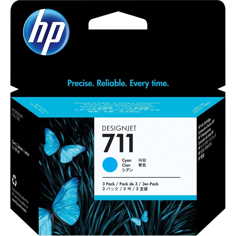 Изображение товара Уценка. Картридж струйный HP 711 CZ134A голубой оригинальный (тройная упаковка) Изображение товара Уценка. Картридж струйный HP 711 CZ134A голубой оригинальный (тройная упаковка)