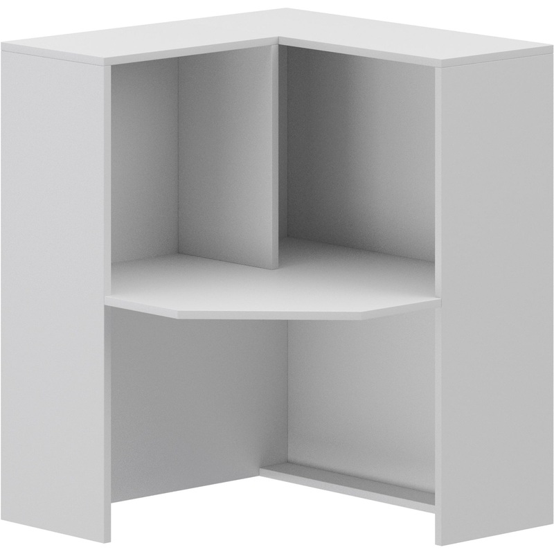 Изображение товара Угловая стойка ресепшн Арго А-555 левая белая 900х900х1220 мм