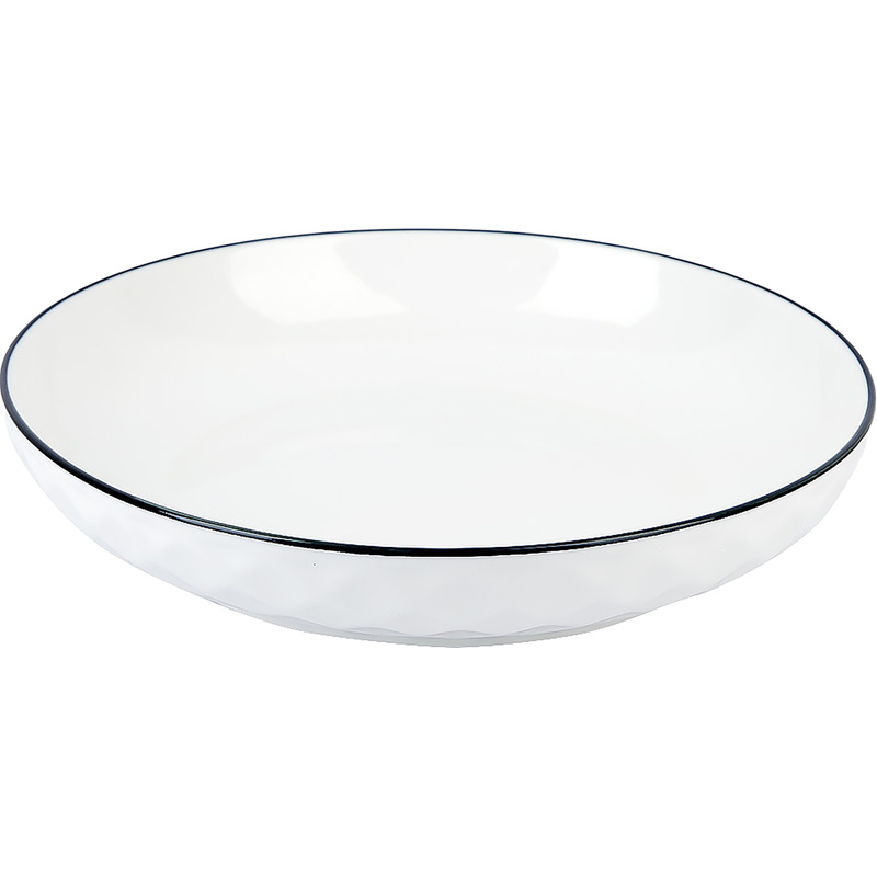 Изображение товара Набор фарфоровых тарелок Nouvelle Home Notele 20.5 см белая/чёрная 6 шт