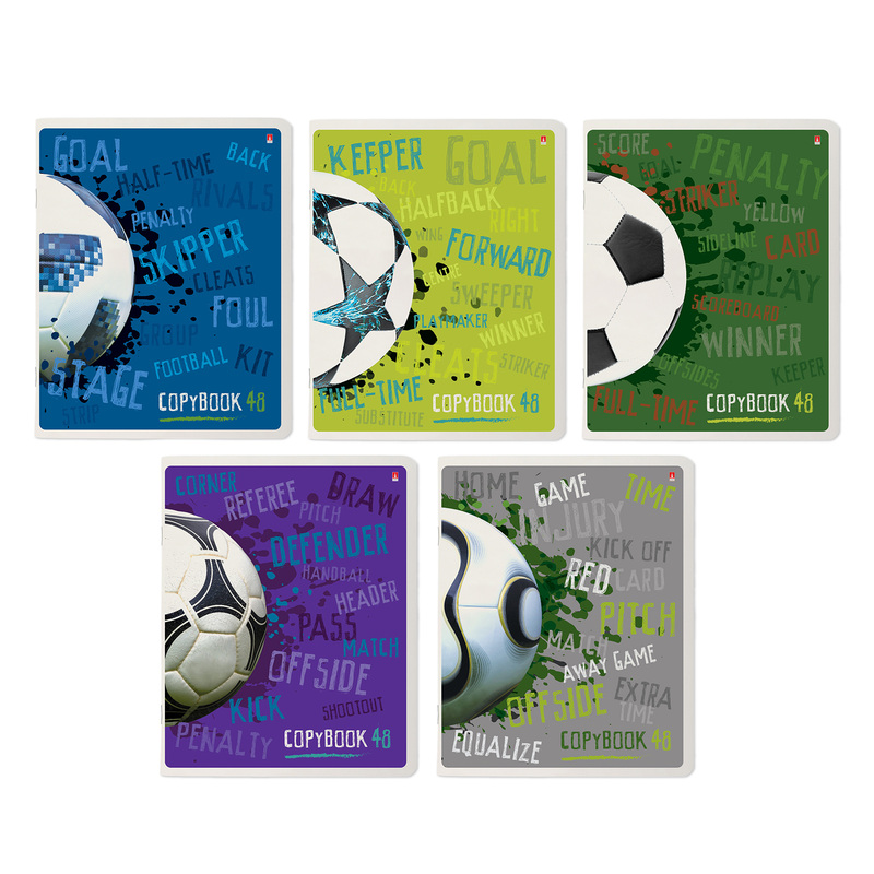 Изображение товара Тетрадь общая Bruno Visconti Футбол А5 48 листов в клетку на скрепке (, Soft Touch, 5 штук в упаковке)