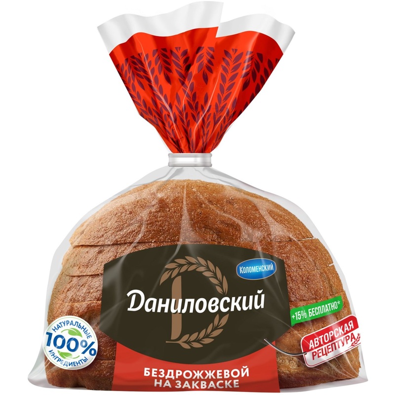 Изображение товара Хлеб Даниловский ржано-пшеничный бездрожжевой нарезка 350 г