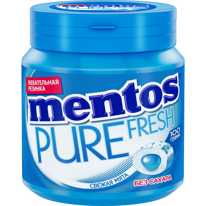 Изображение товара Жевательная резинка Mentos Pure Fresh Свежая мята 100 г