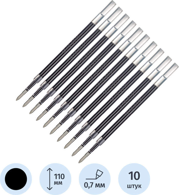 Изображение товара Стержень гелевый Attache 110 мм черный (толщина линии 0.7 мм, 10 штук в упаковке)