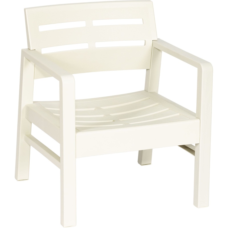 Изображение товара Пластиковое кресло Рейки М 4000 белое для отдыха и дачи Россия