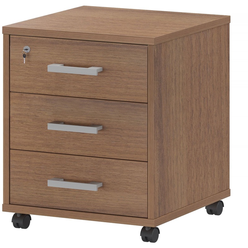 Изображение товара Тумба подкатная Арго АТЛ-03 с замком (орех гварнери, 440х450х580 мм, 3 ящика)