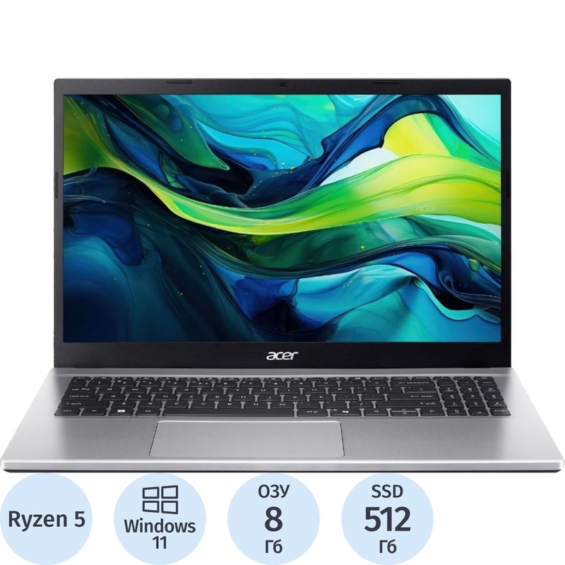 Изображение товара Ноутбук Acer Aspire Go 15 AG15-21PT-R5GQ с AMD Ryzen 5 и SSD 512 ГБ