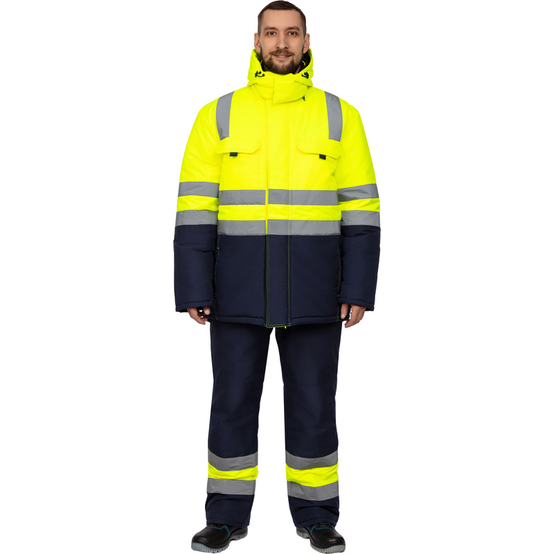 Изображение товара Куртка рабочая зимняя мужская зс04-КУ с СОП жёлтая/синяя