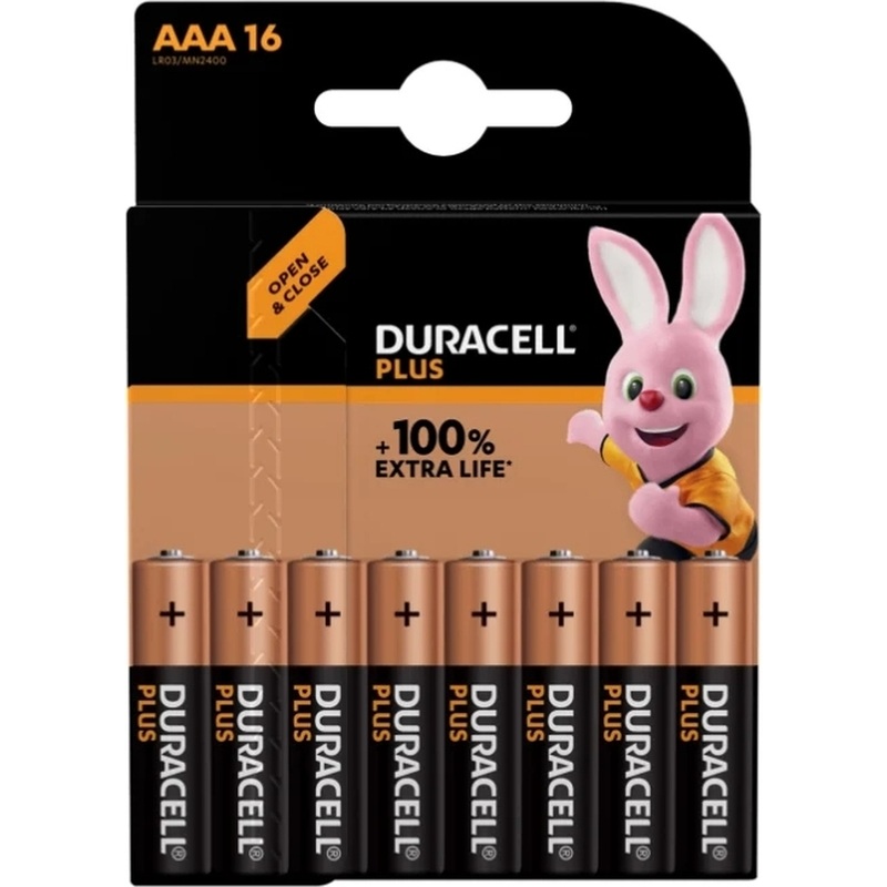 Изображение товара Батарейка AAA мизинчиковая Duracell Plus 16 штук в упаковке