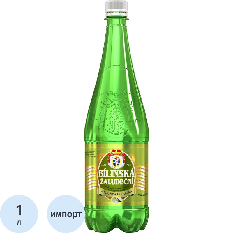 Изображение товара Минеральная лечебно-столовая вода Bilinska Kyselka с экстрактом мелиссы 1 л