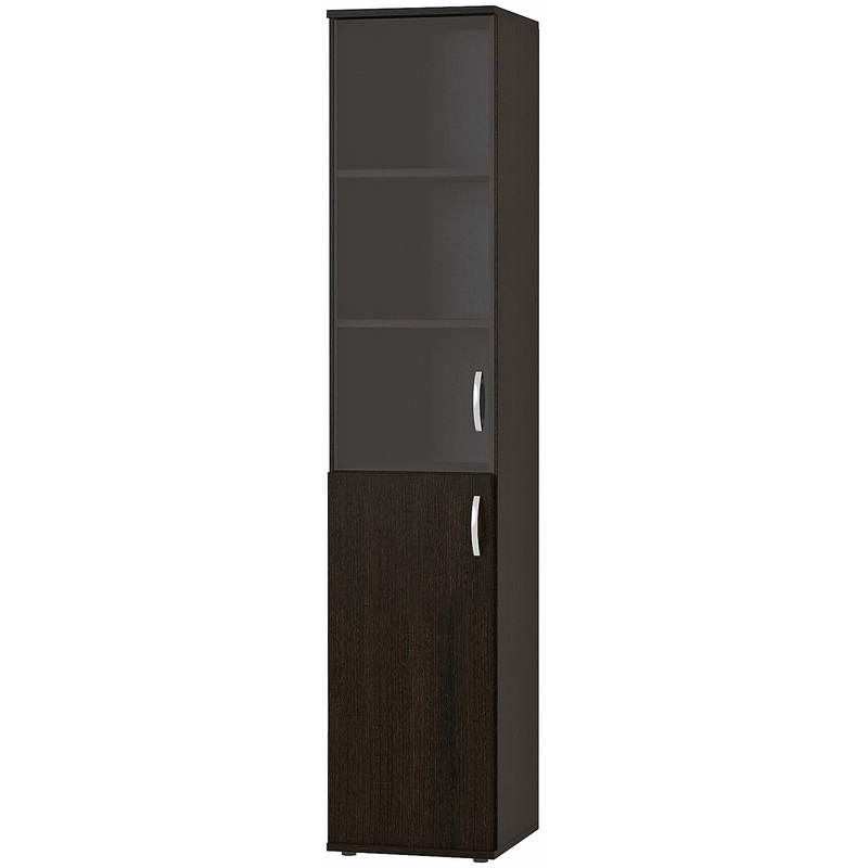 Изображение товара Шкаф для документов Гермес Шк36.1 со стеклом (дуб венге, 404х423х1980 мм)